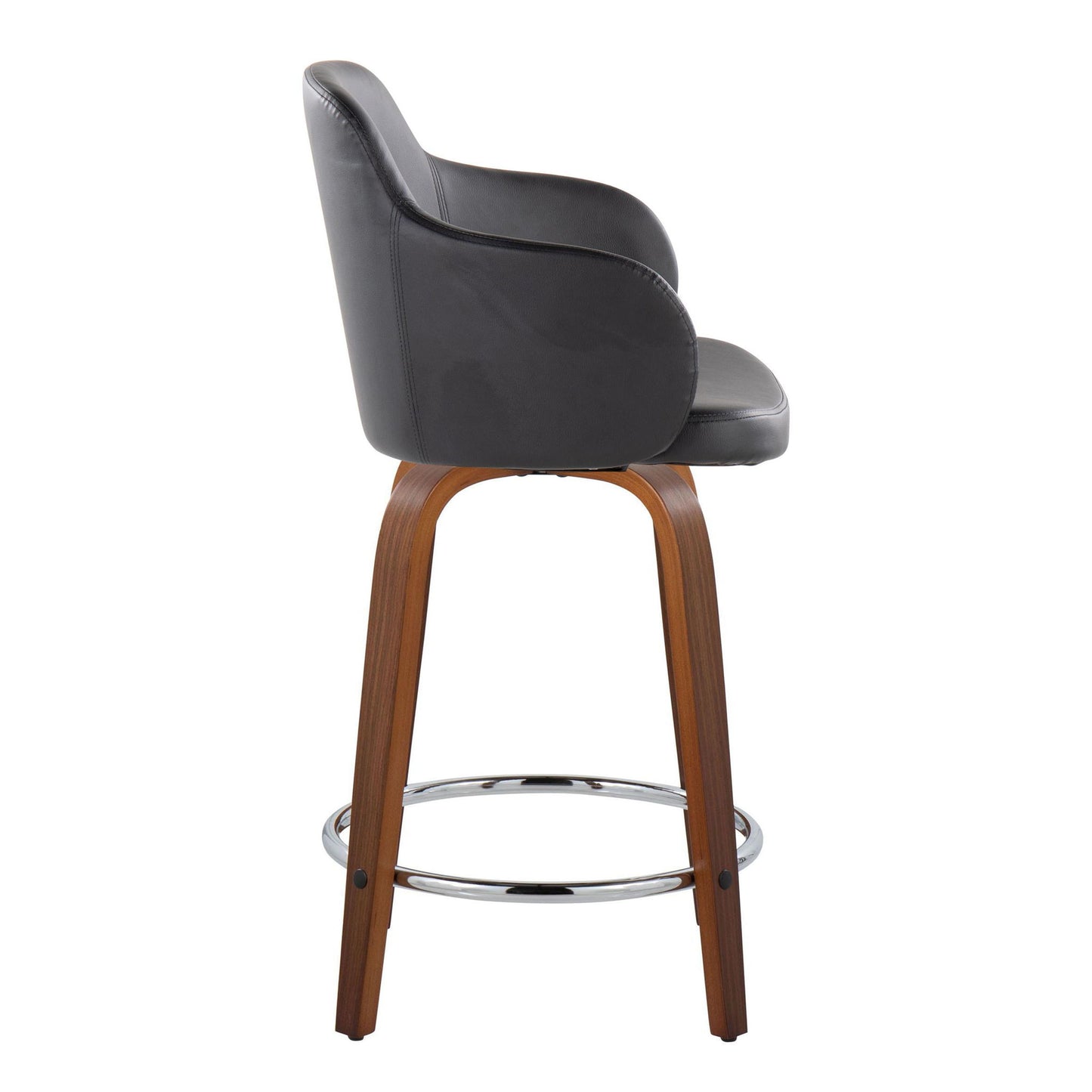 Boyne - Contemporary Fixed Height Counter Stool With Swivel With Round Footrest (Set of 2) Lumi Source