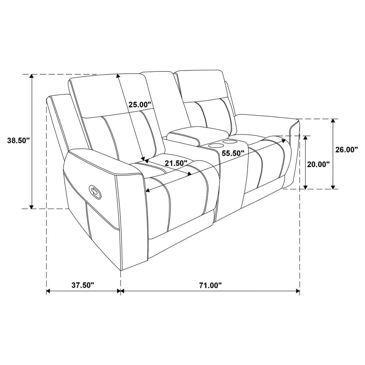 Slater - Reclining Loveseat With Manual Levers Furniture Max