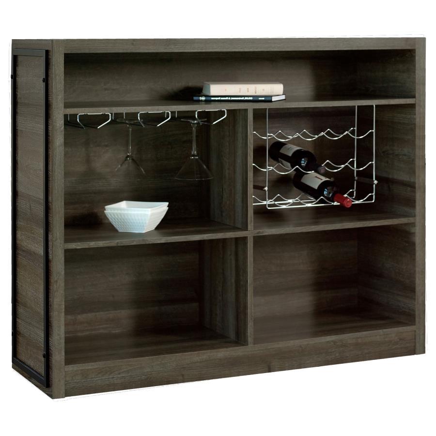 Joe - 5-Shelf Composite Wood Home Bar Wine Cabinet - Aged Oak CoasterEveryday