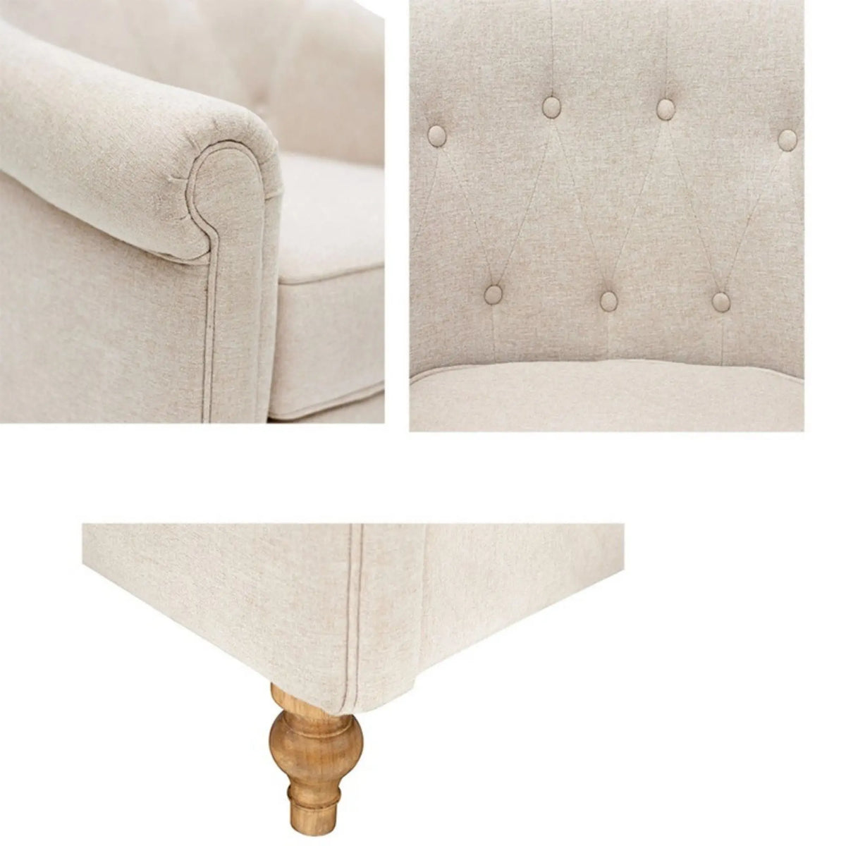 Fayette - Tufted Accent Arm Chair - Cream JLA