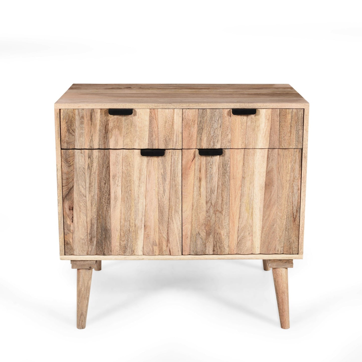 Stylish Style 2 Drawer 2 Door Cabinet, Mango Wood - Natural Noble House