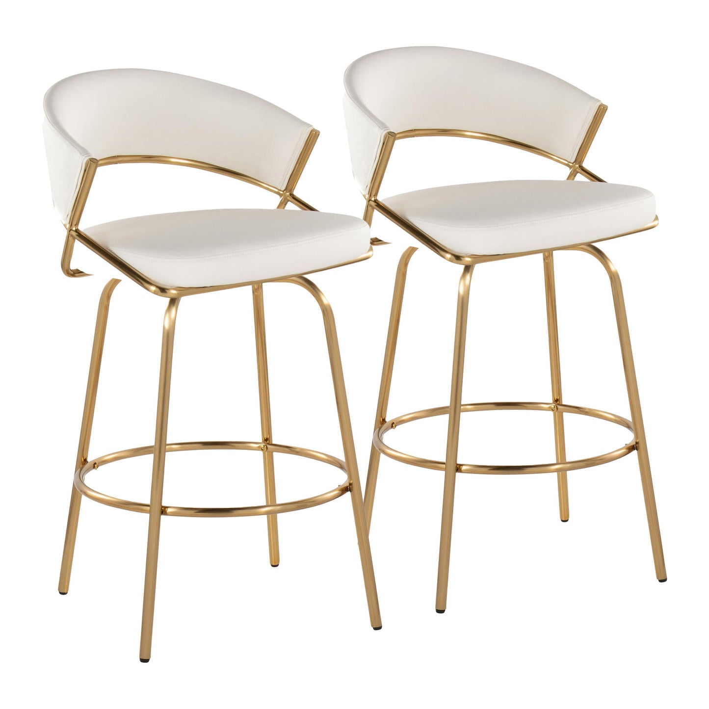 Jie - Glam Fixed Height Counter Stool (Set of 2) Lumi Source