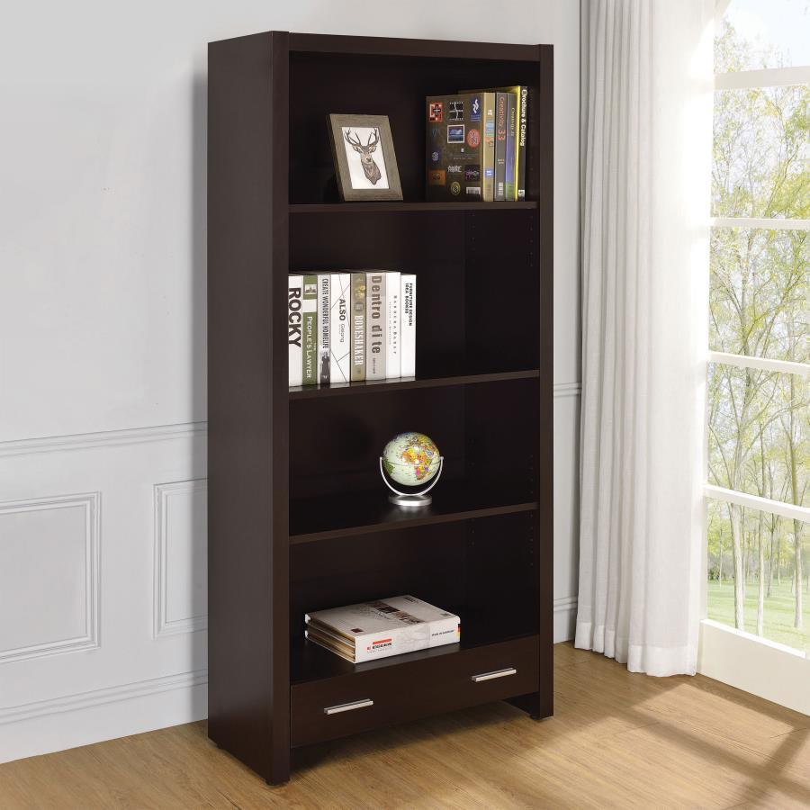 Skylar - 5-Shelf Bookcase With Drawer - Cappuccino CoasterEveryday