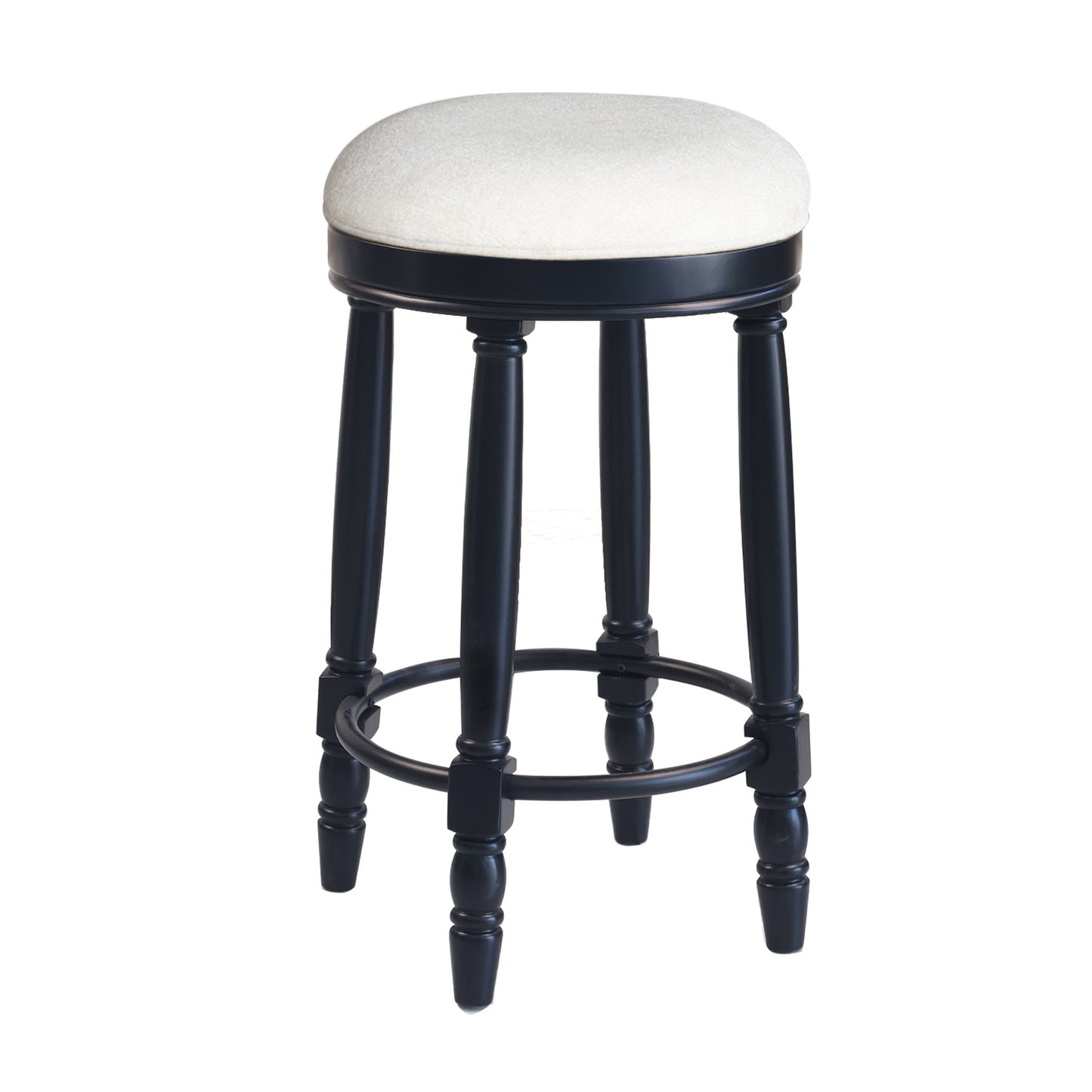 360° Swivel Wooden Barstools With Upholstered Seat, Counter Height (Set of 2) Home Essentials