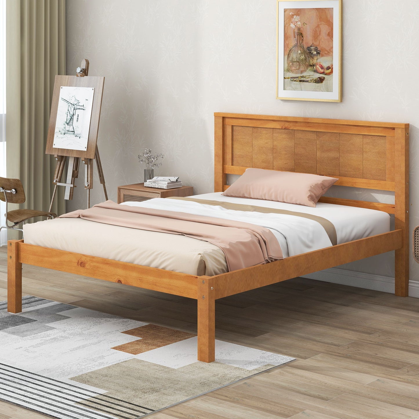 Platform Bed Frame With Headboard Hearth and Haven