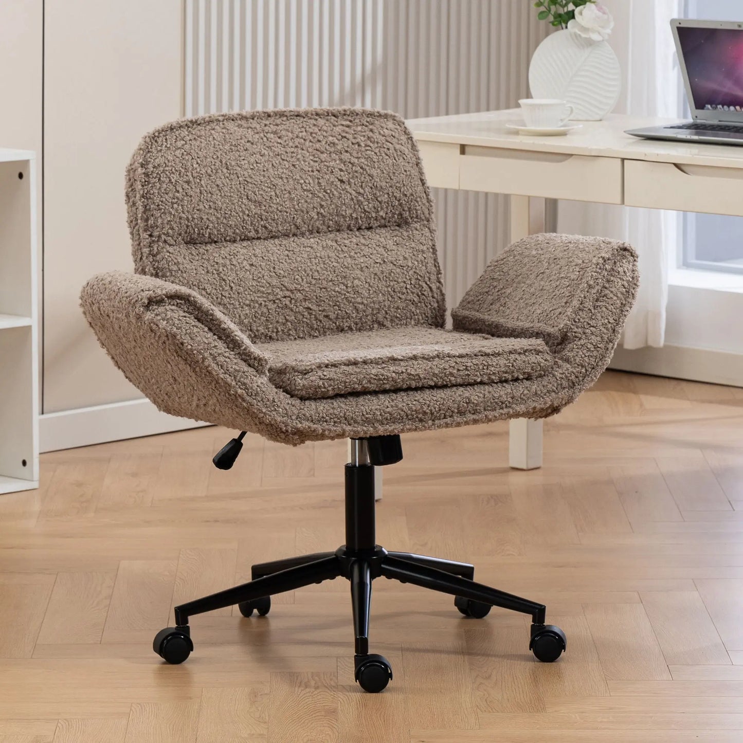 Criss Cross Swivel Desk Chair With Adjustable Armrests & Wheels For Home Office Home Essentials