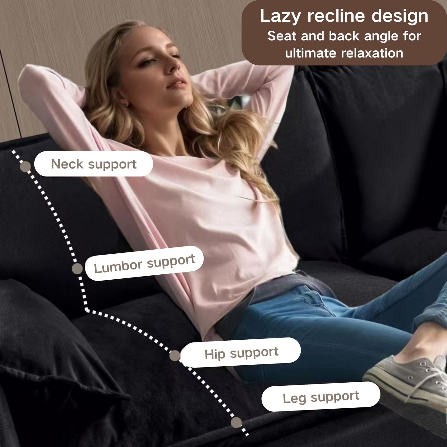 Modern Oversized Chenille Loveseat Sofa With Deep Seat And Diy Combination Home Essentials