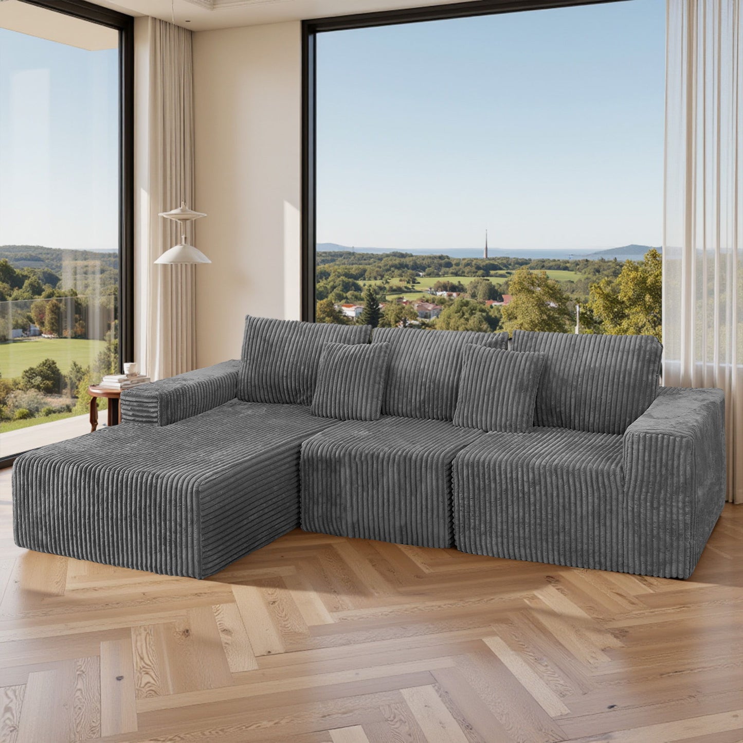 Modern Cloud Sectional Sofa With L-Shape Chaise Home Essentials