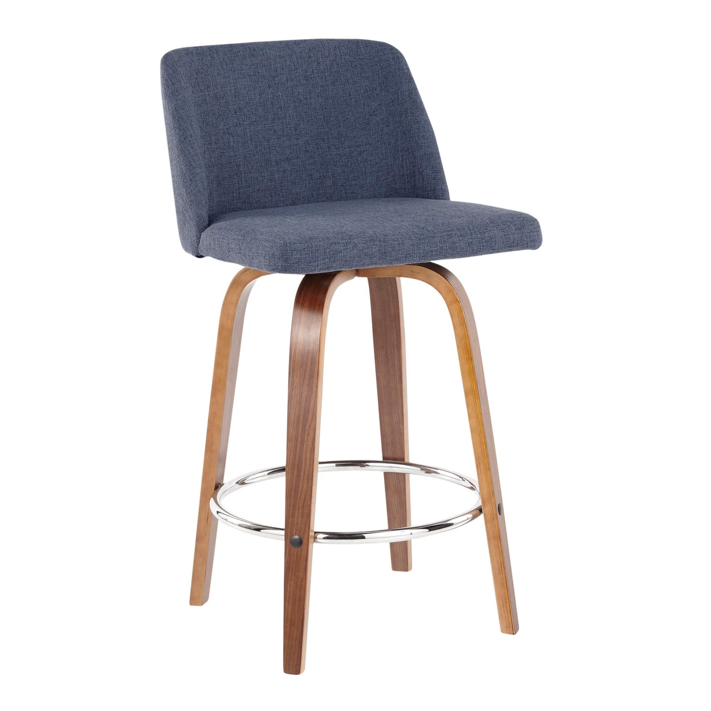 Toriano - Mid-Century Modern Fixed Height Counter Stool With Round Footrest (Set of 2) Lumi Source