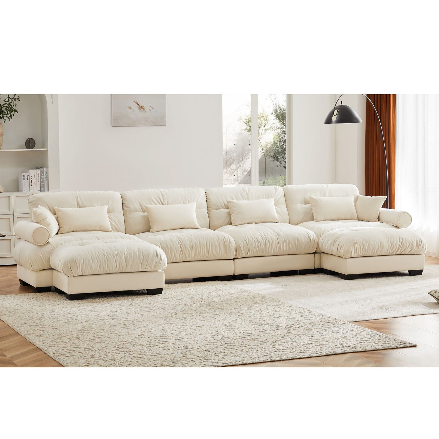 Super Comfort Oversized Modular Sectional Sofa With Movable Ottoman - Snoozhouse