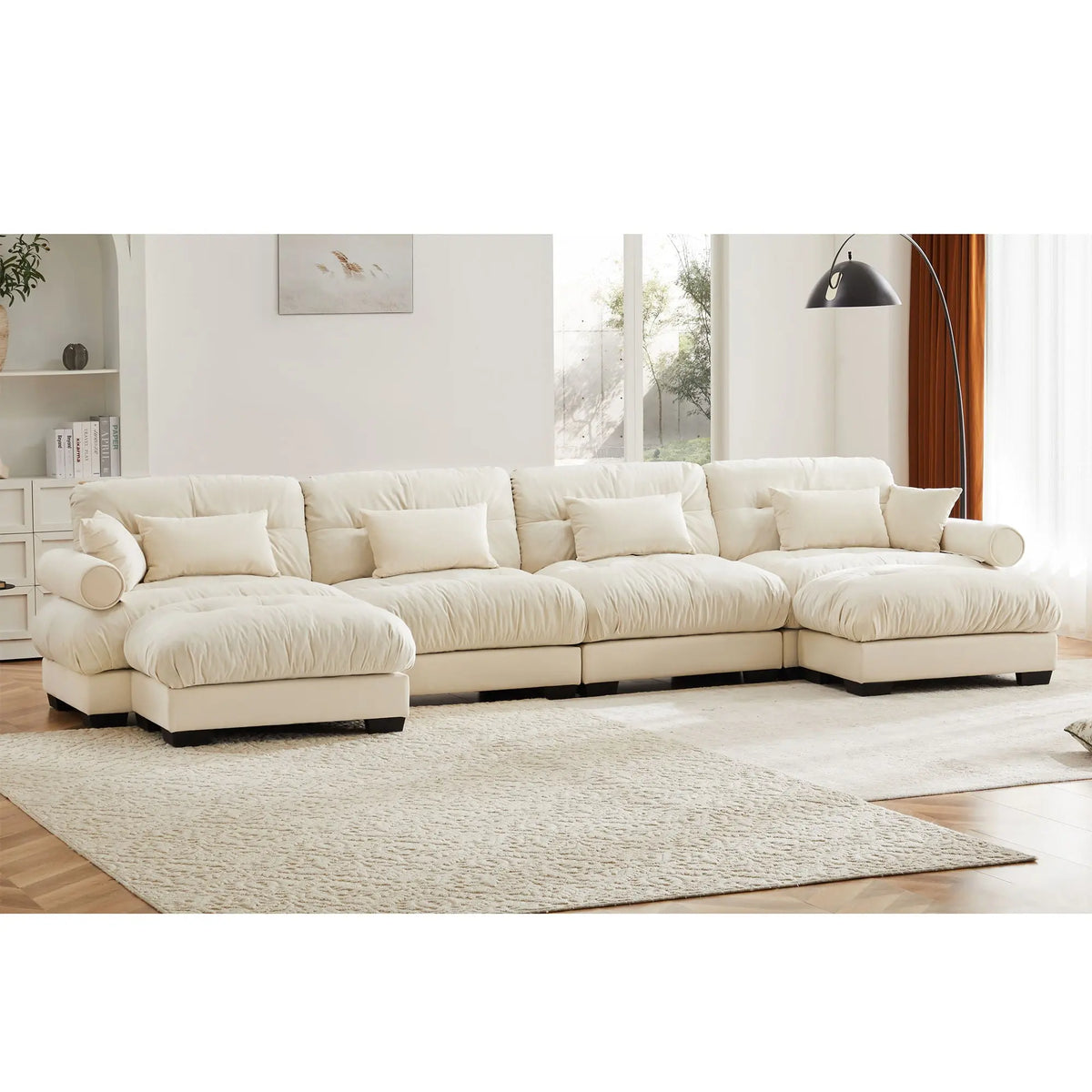 Super Comfort Oversized Modular Sectional Sofa With Movable Ottoman Home Essentials