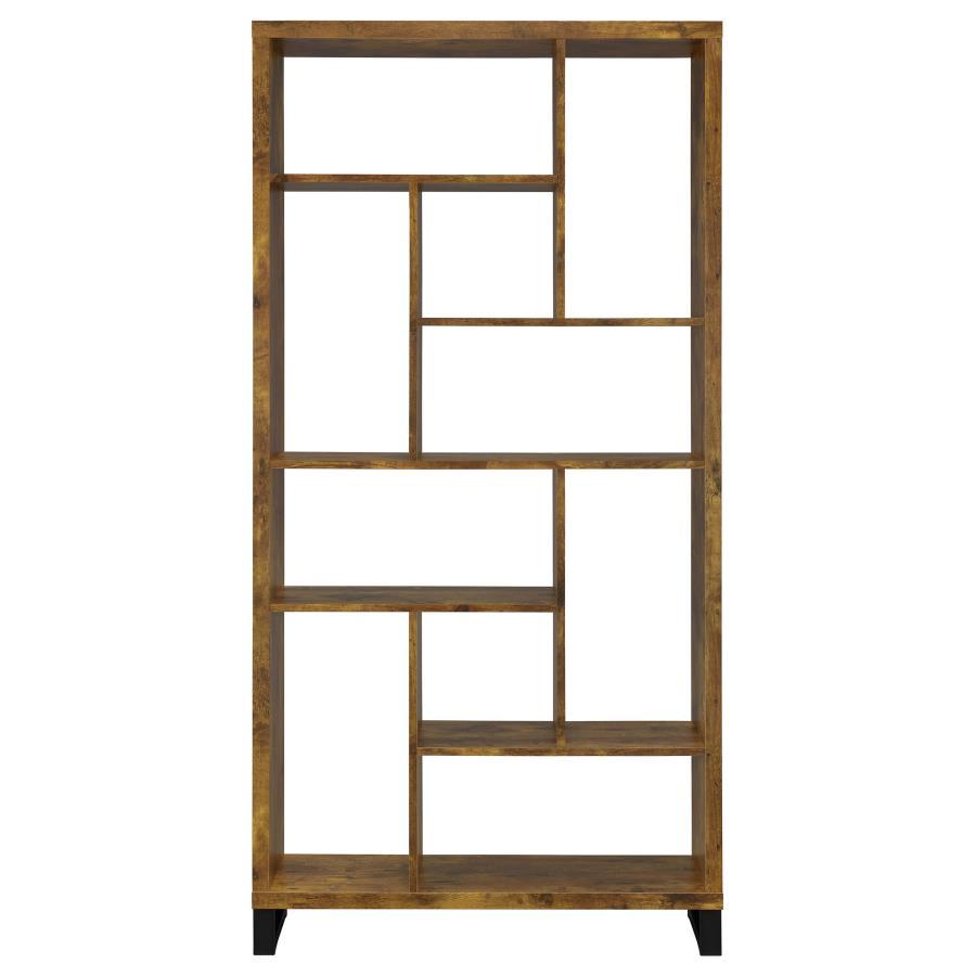 Delwin - 6-Shelf Bookshelf - Rustic Nutmeg CoasterEveryday