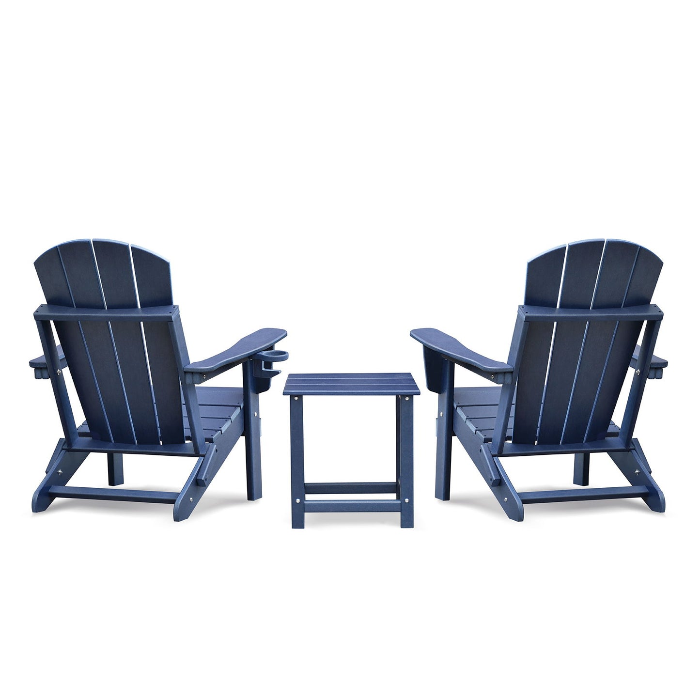 Folding Outdoor Adirondack Chair For Relaxing, Hdpe All-Weather Fire Pit Chair, Patio Lawn Chair For Outside Deck Garden Backyardf Balcony - Navy Blue Home Essentials