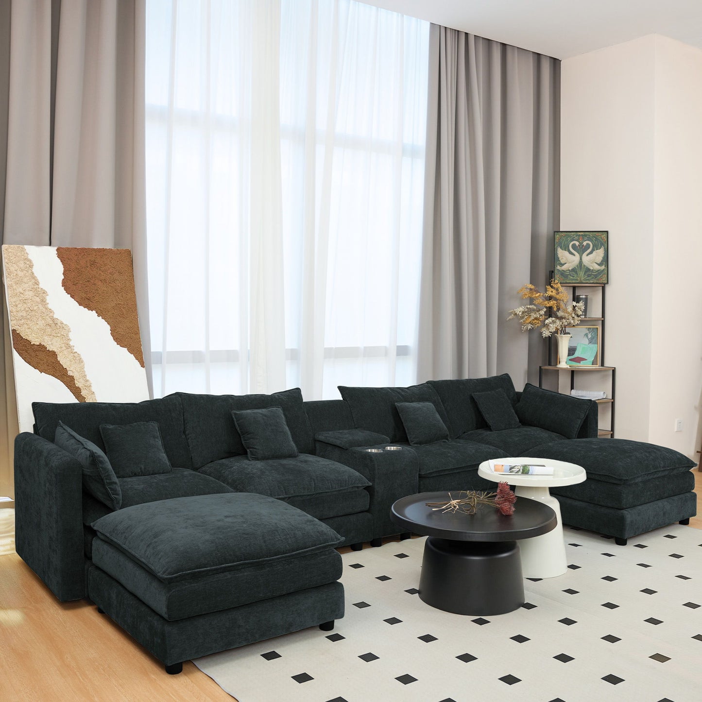 U Shaped Sectional Cloud Couch For Living Room Home Essentials