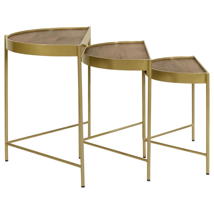Tristen - 3 Piece Demilune Nesting Table - Brown And Gold Coaster Fine Furniture