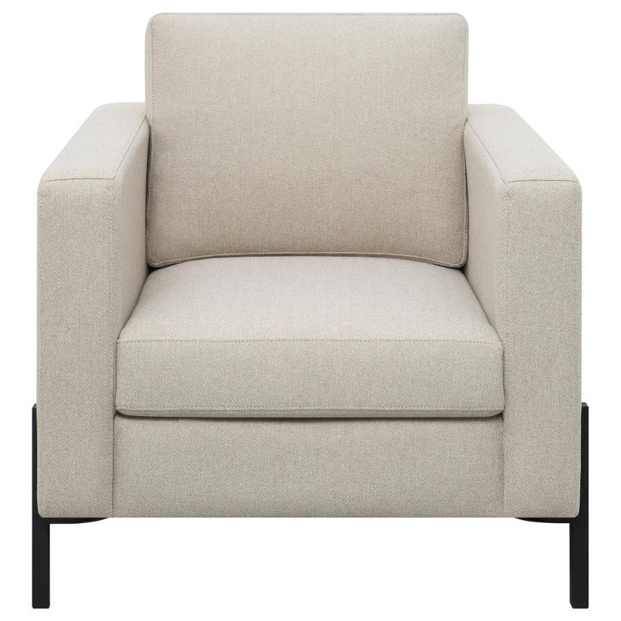 Tilly - Upholstered Track Arm Accent Chair - Oatmeal Coaster Fine Furniture