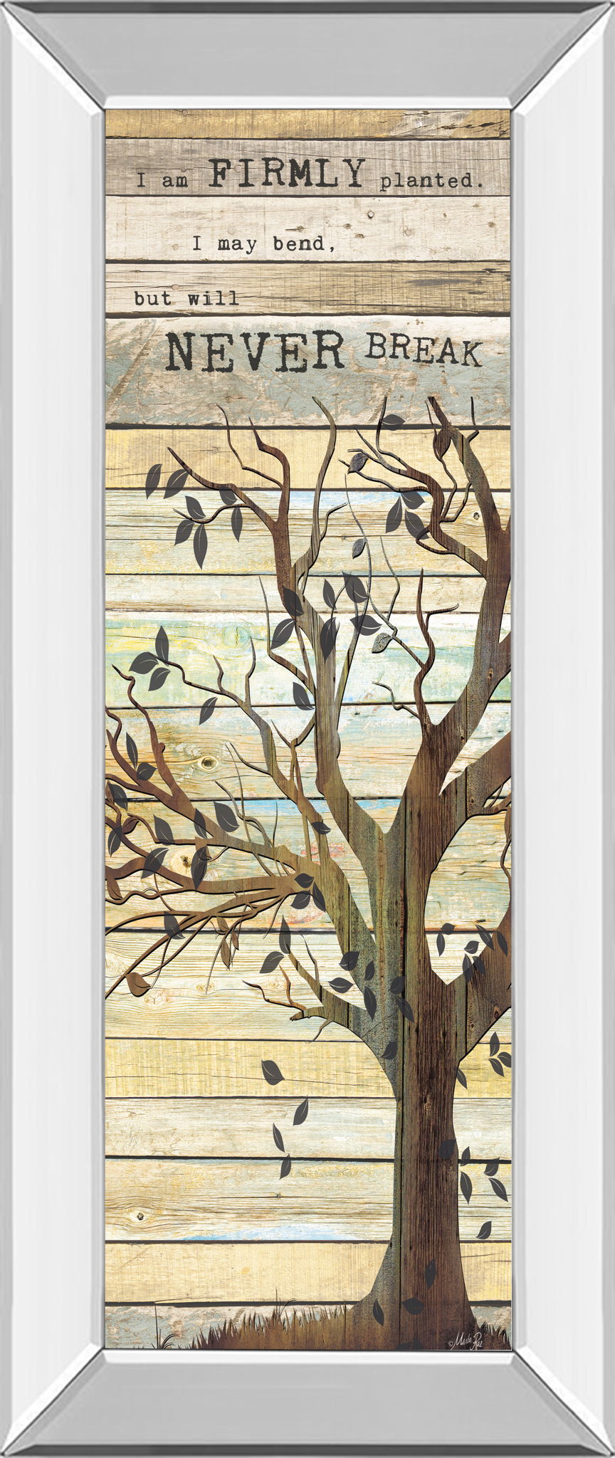 I Am Firmly Planted By Marla Rae - Mirror Framed Print Wall Art - Dark Brown - Snoozhouse
