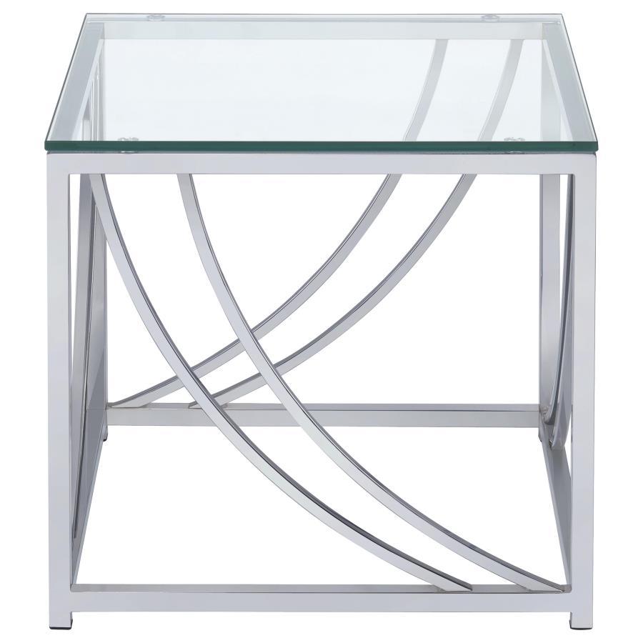 Lille - 2 Piece Glass Top Coffee And End Table Set - Chrome Coaster Fine Furniture