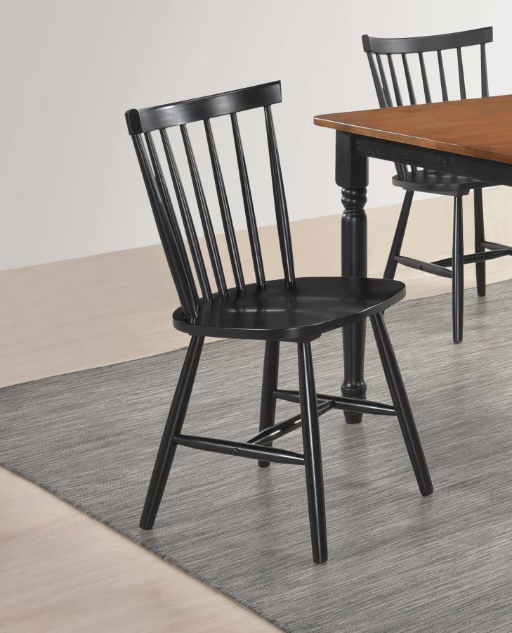Hollyoak - Windsor Wood Dining Side Chair (Set of 2) - Black Coaster Fine Furniture