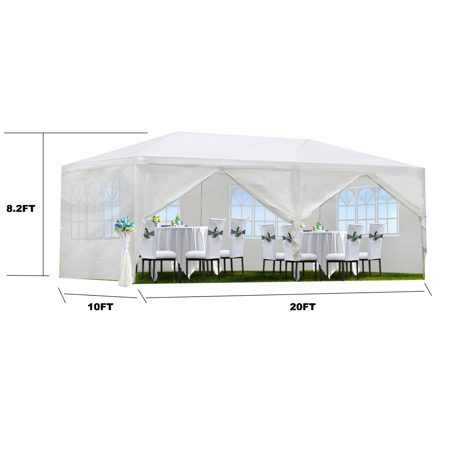 10X20' Outdoor Garden Gazebo Wedding Party Tent Canopy Marquee With Removable Sidewalls Home Essentials
