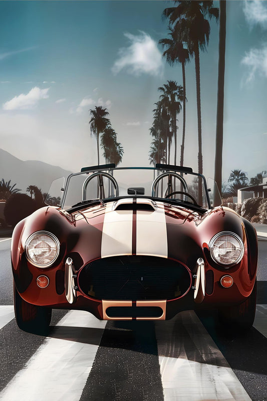 Sunset Roadster Cruise - 40" x 60" Framed Wall Art Classy Art