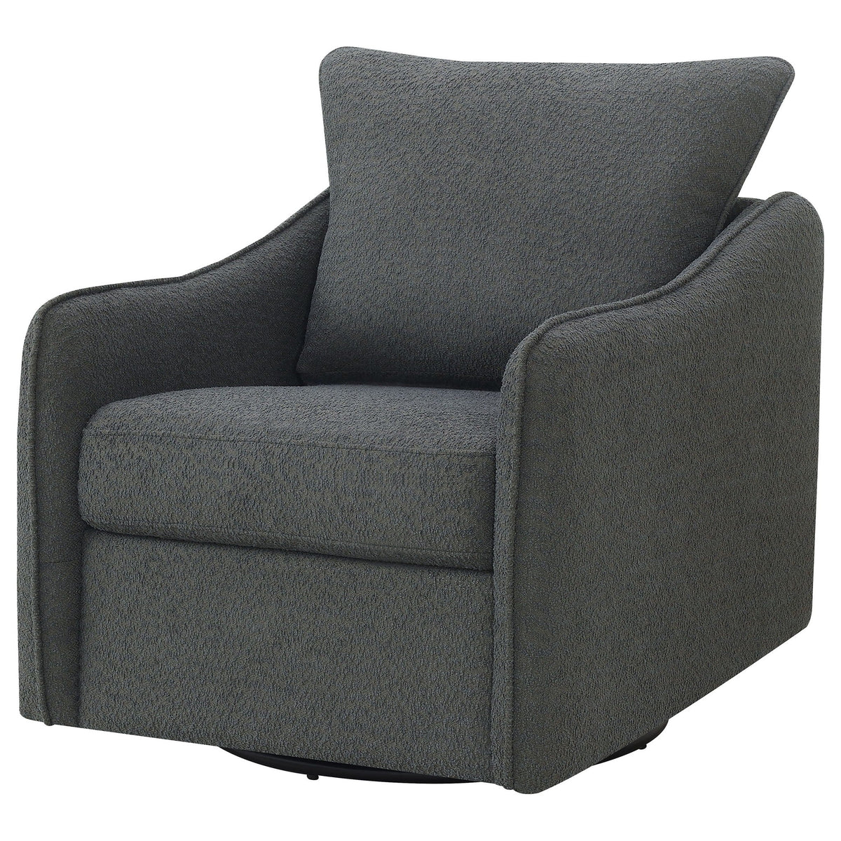 Nikko - Upholstered Swivel Chair - Charcoal Furniture Max