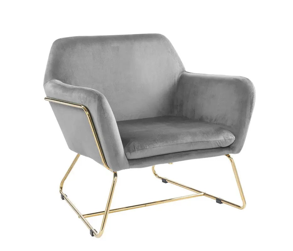 Keira - Velvet Accent Chair With Metal Base Lilola Home