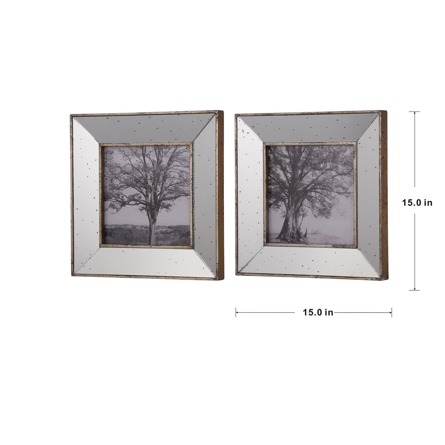 Vintage Reflective Picture Frames (Set of 2) - Silver Daily Nest