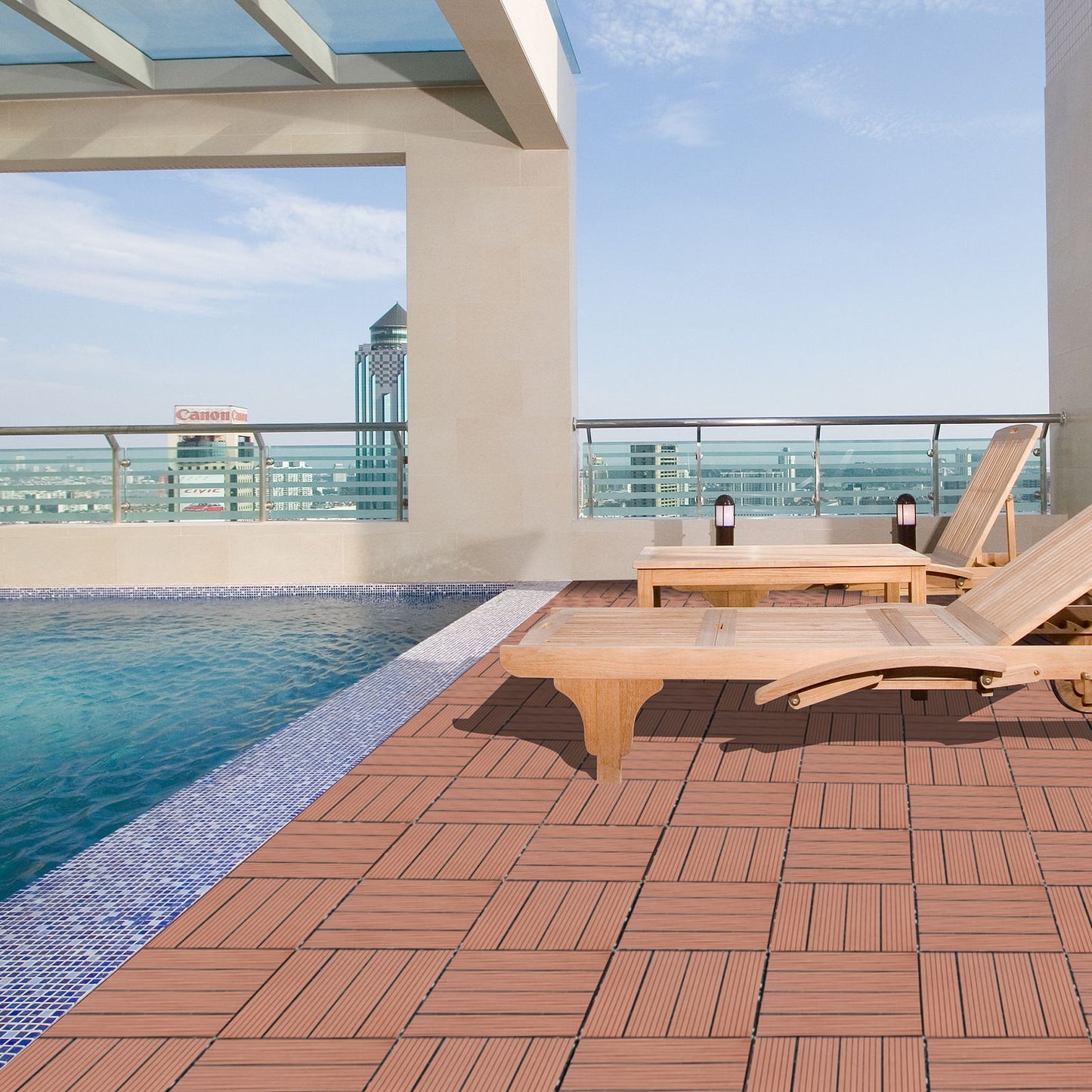 Wood Plastic Composite Deck Tiles, Sustainable Composite Decking Resist Rust, Water, Weather, Easy To Diy & Maintain Daily Nest