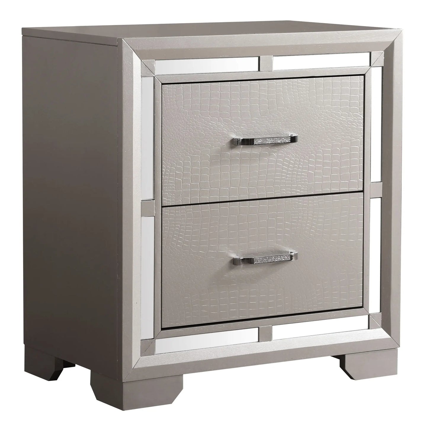Elegant Nightstand - Silver Champagne Glory Furniture