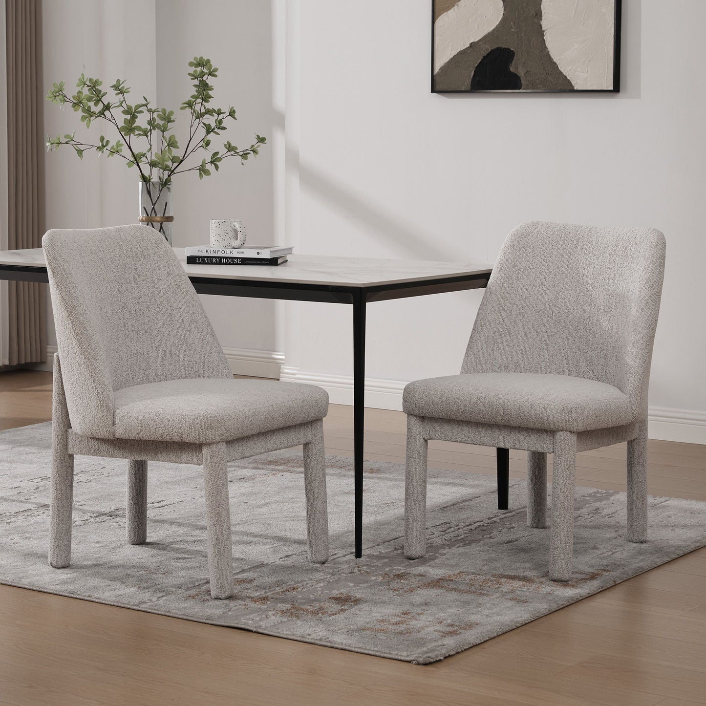 Wide Minimalist Dining Chair (Set of 2) Home Essentials