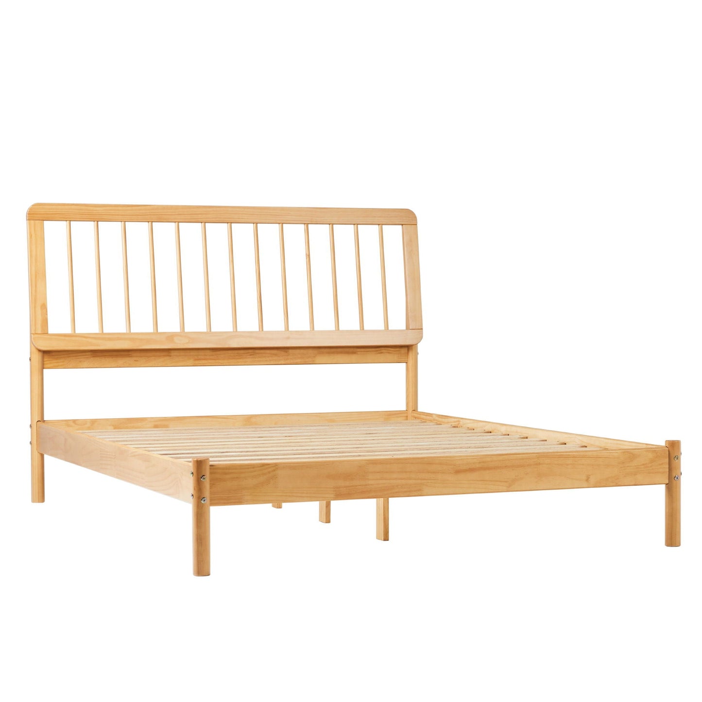Mid-Century Modern Solid Wood Spindle Bed Walker Edison