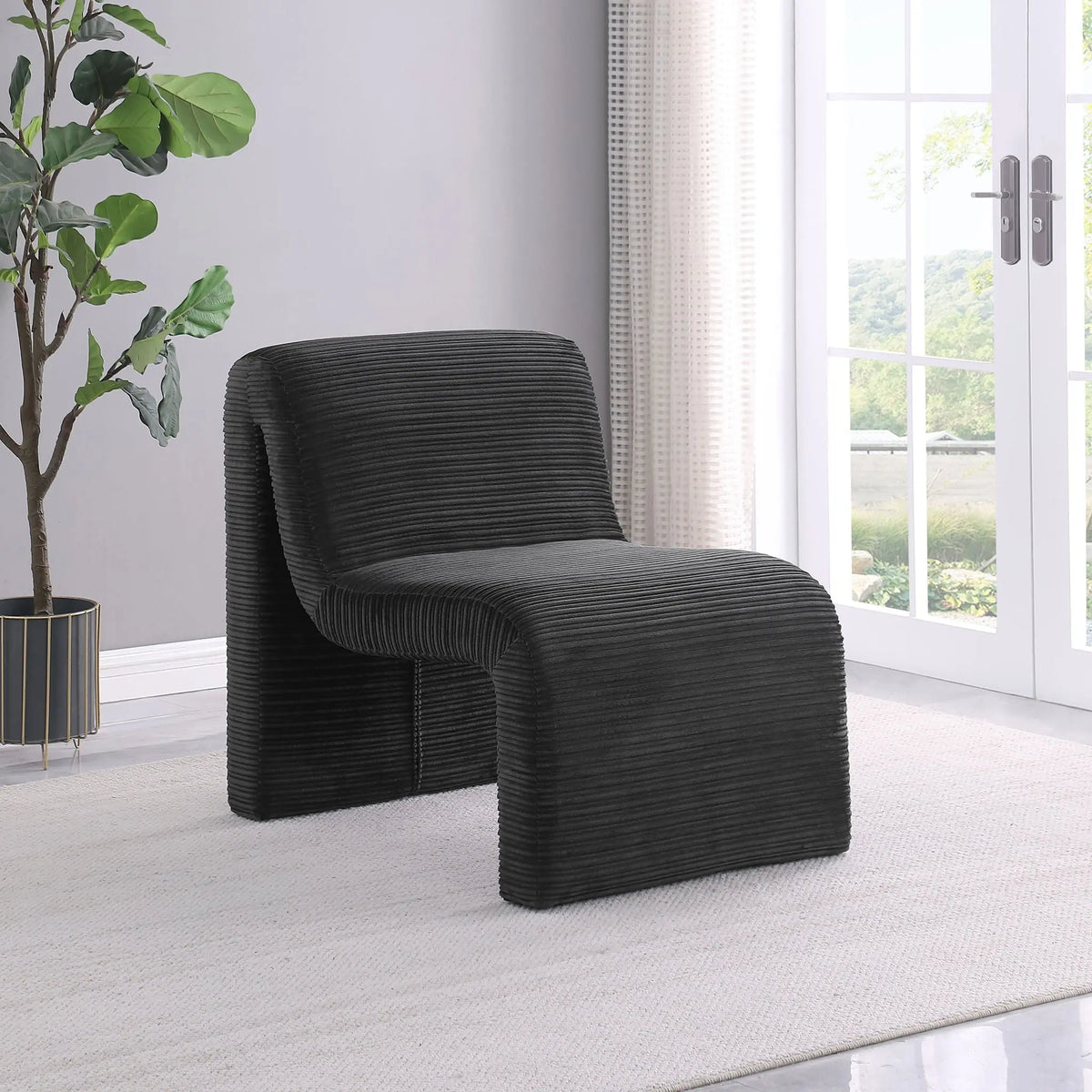 Winne - Curved Armless Accent Chair Furniture Max