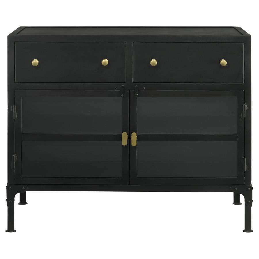 Sadler - 2-Drawer Metal Accent Storage Cabinet - Matte Black CoasterElevations