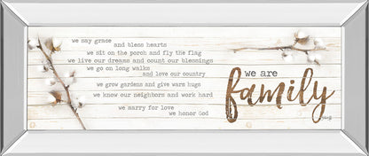 We Are Family By Marla Rae - Mirror Framed Print Wall Art - Beige Classy Living