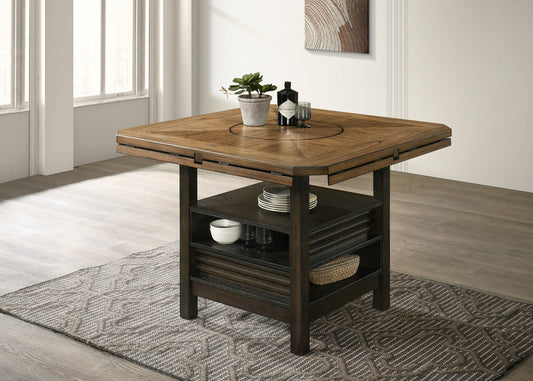 Oakly - Counter Height Table - Charcoal / Light Brown Crown Mark