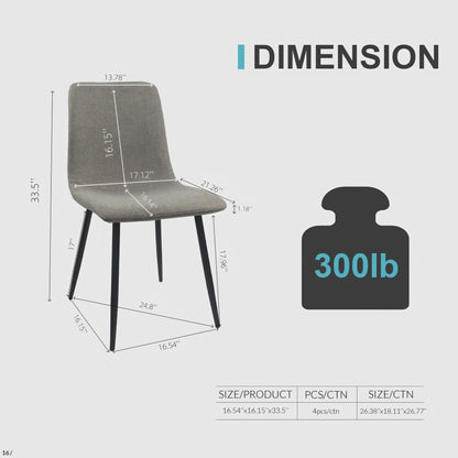 Modern Upholstered Dining Chairs With Cushion Seat And Sturdy Legs (Set of 4) Home Essentials
