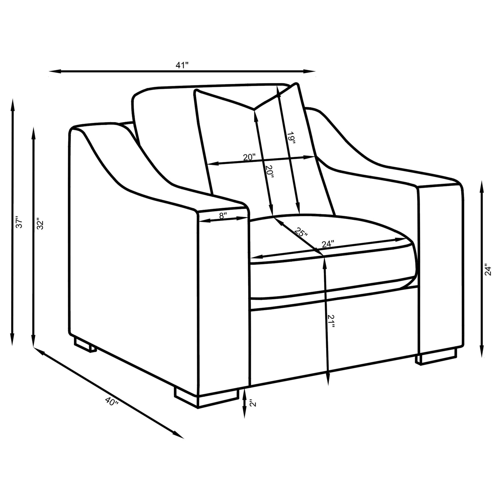 Chelan - Upholstered Sloped Arm Accent Chair - White Furniture Max