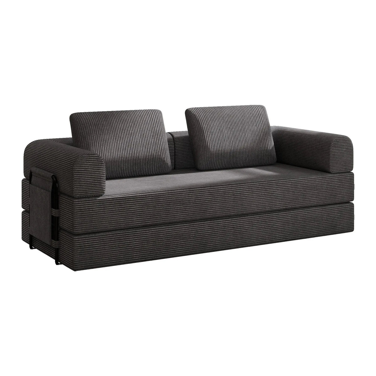 Convertible Sleeper Sofa Bed With Cylindrical Pillow, Fixed Shape Frame Home Essentials