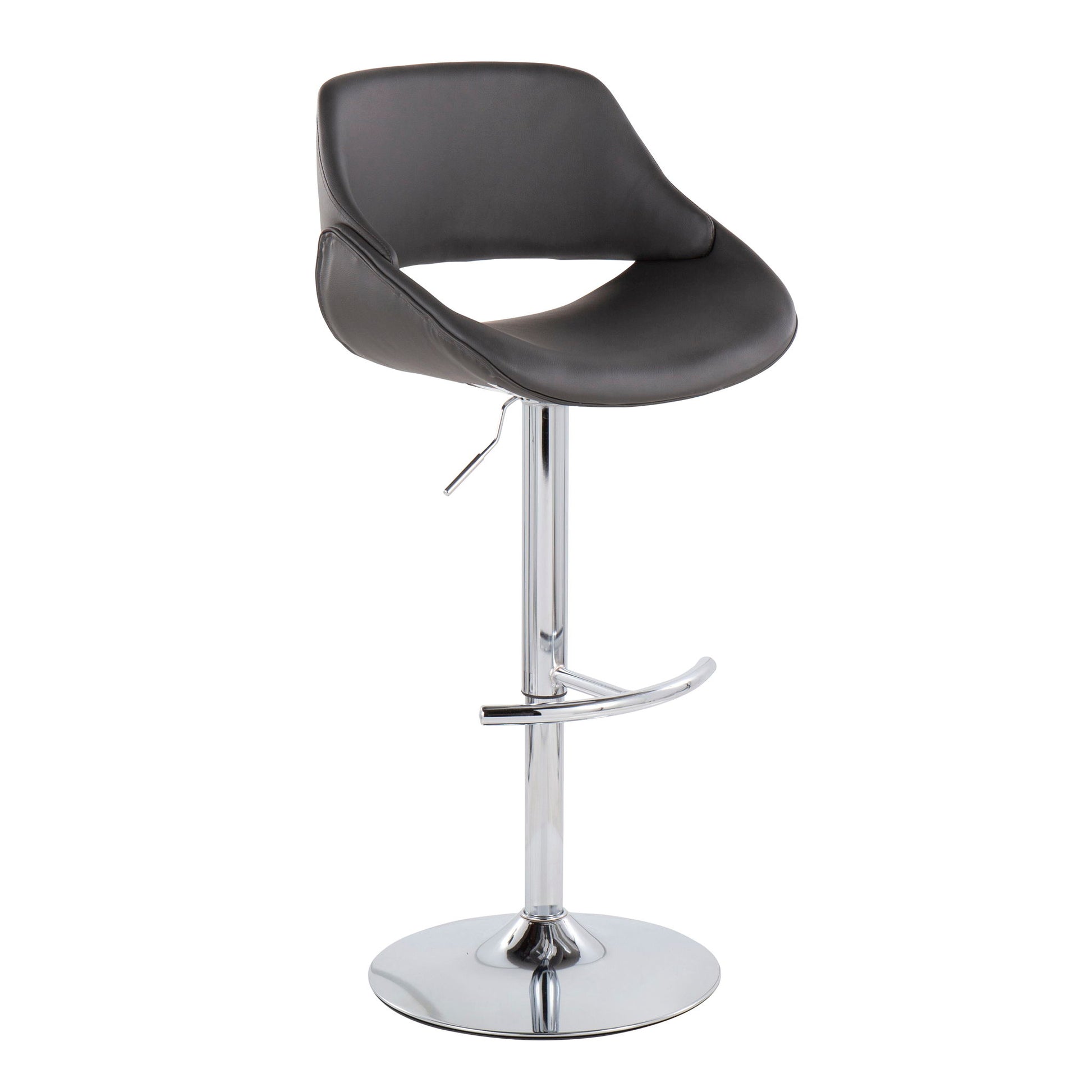 Fabrico - Contemporary Adjustable Bar Stool With Rounded T Footrest (Set of 2) Lumi Source