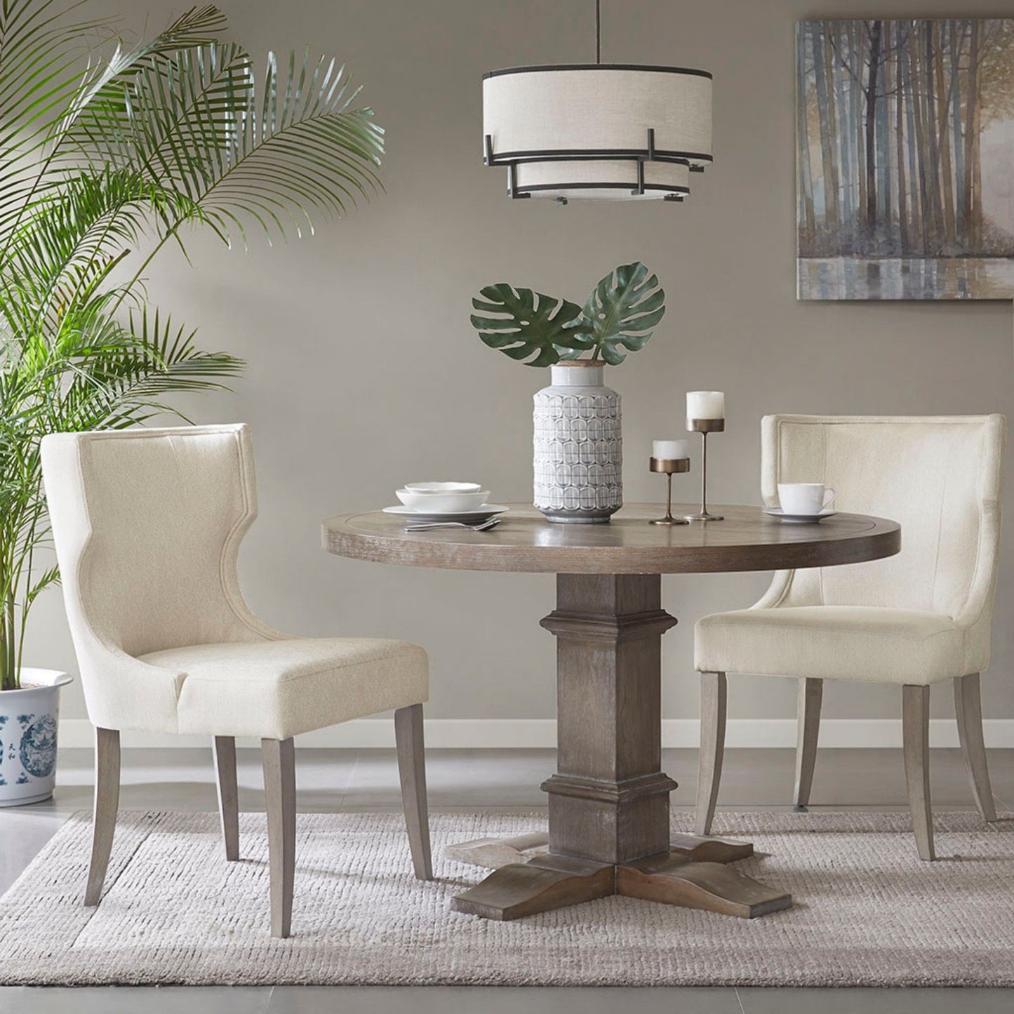 Elegant Design Dining Chair Polyester - Cream JLA