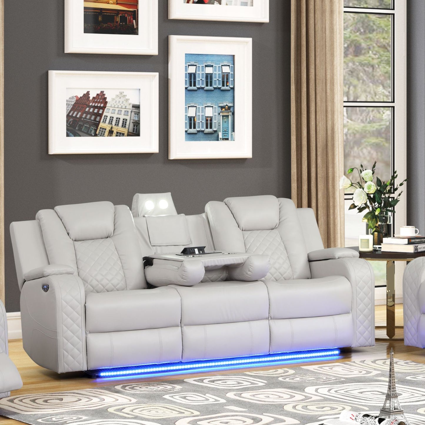 Benz - Power Reclining Sofa With LED Lighting Matrix Furniture Group