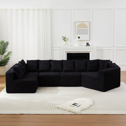 L - Shaped Modular Sofa With Deep Seat And 11 Pillows Home Essentials