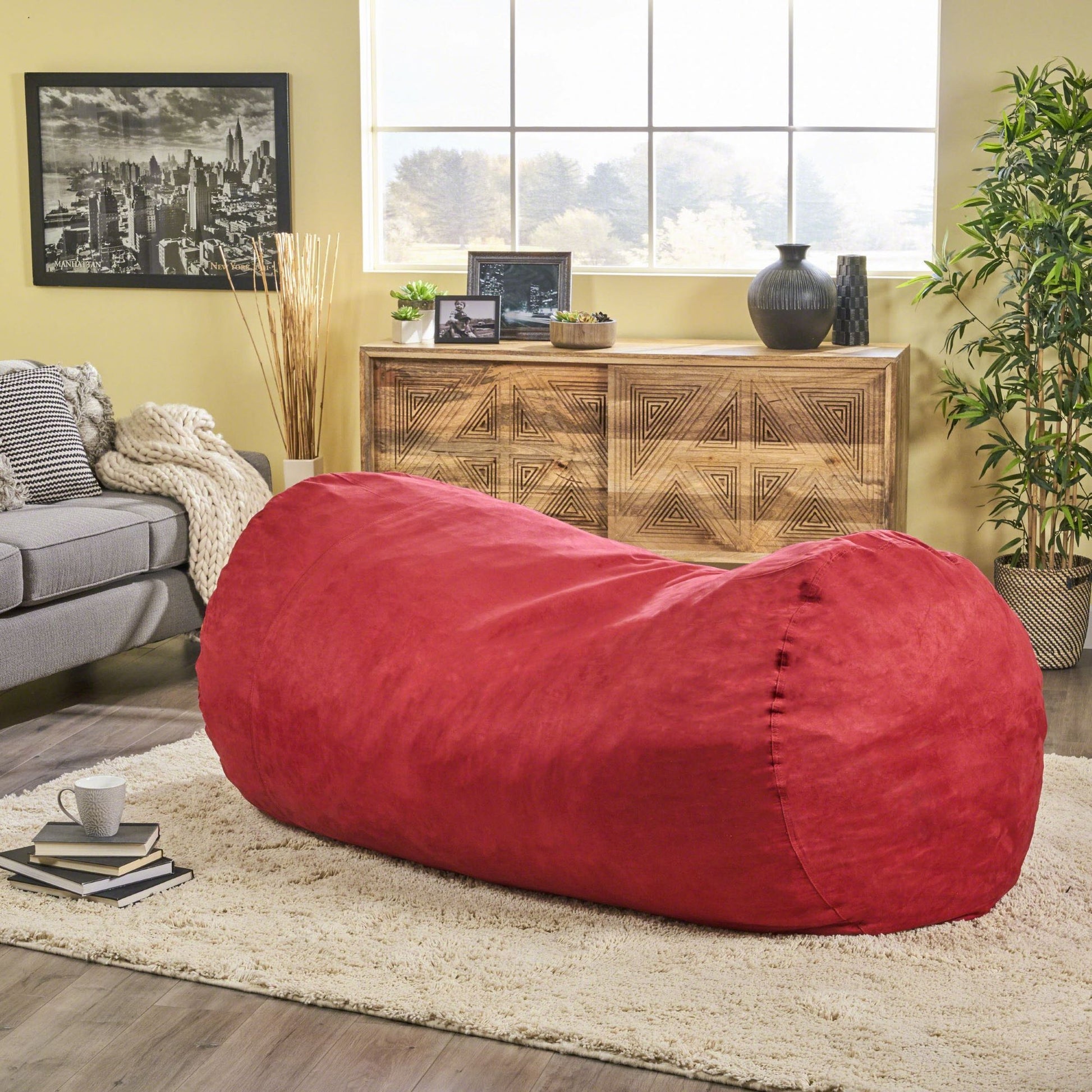 Jasper - Traditional Cylindrical Suede Bean Bag Home Essentials