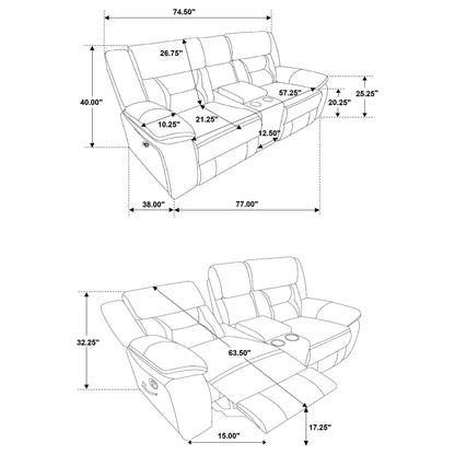Brazelton - Glider Loveseat With Console Furniture Max