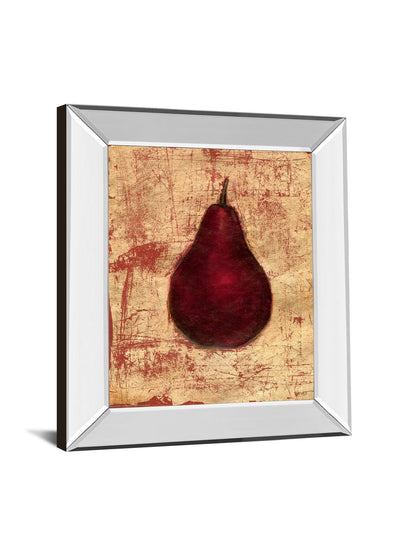 Crimson Pear By Norman Wyatt, Jr. - Mirror Framed Print Wall Art - Red