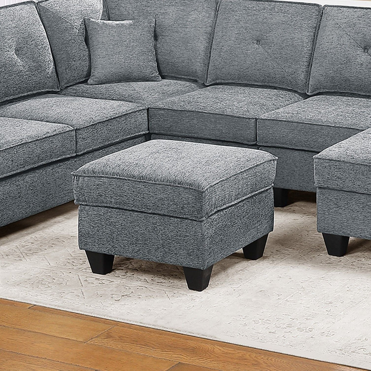 5 Piece Sectional Set With USB Port And Ottoman Home Essentials