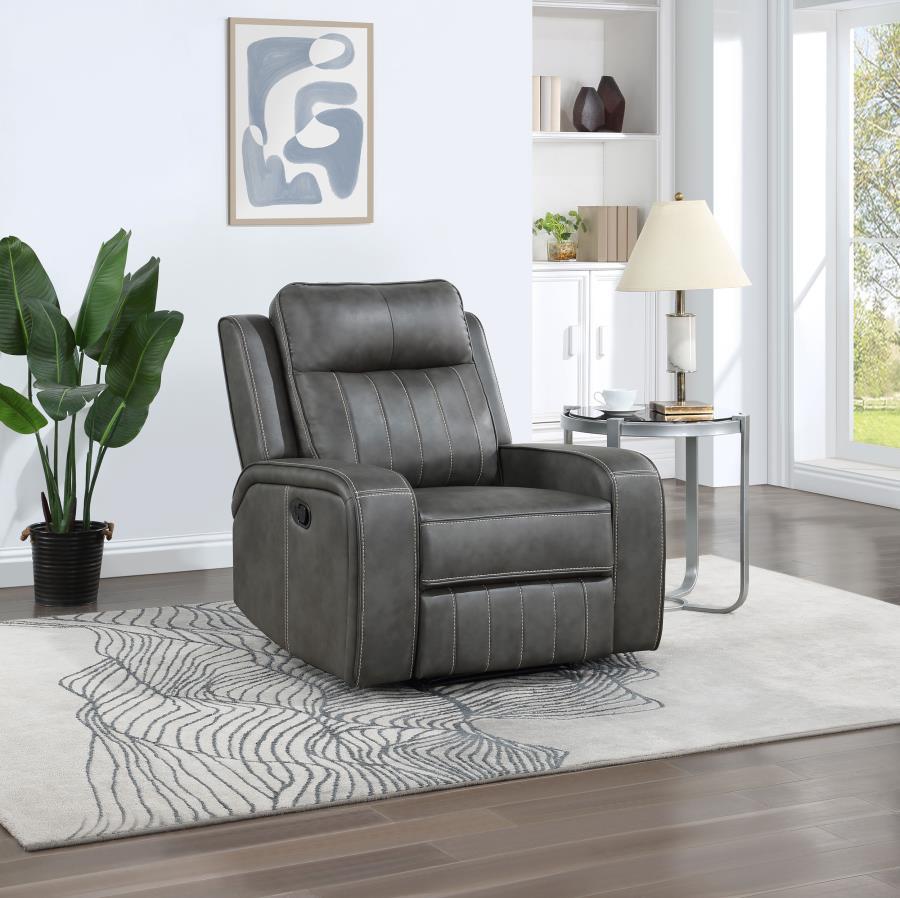 Raelynn - Upholstered Track Arm Recliner Coaster Fine Furniture