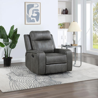 Raelynn - Upholstered Track Arm Recliner Coaster Fine Furniture