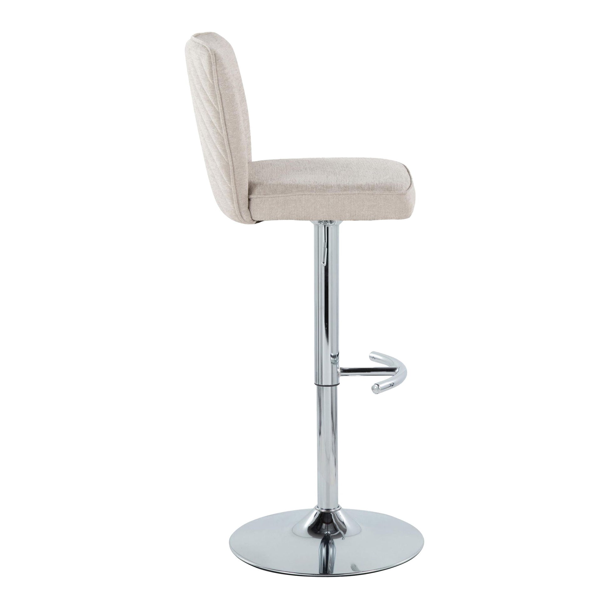 Henry - Contemporary Adjustable Barstool With Swivel & Rounded T Footrest (Set of 2) Lumi Source